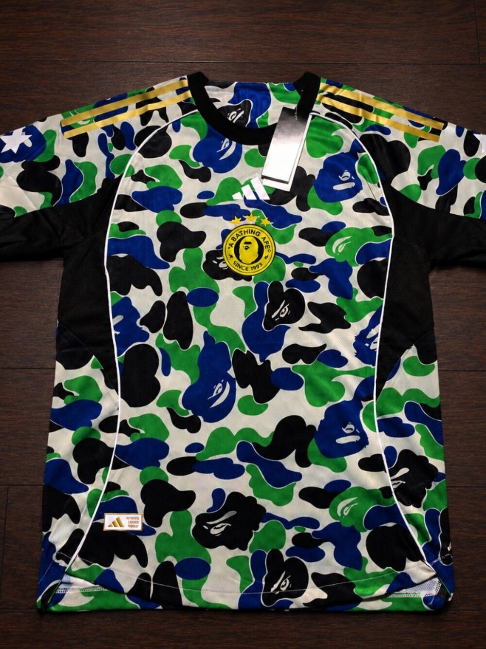 Adidas x A Bathing Ape BAPE ABC Camo Soccer Jersey NWT Men's Medium Blue Green B
